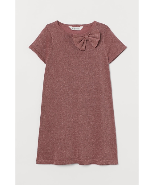 H M エイチ アンド エム の H M グリッターワンピース ピンク ワンピース Wear