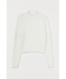H&M | H&M - シャギーハイネックセーター - ホワイト(ニット/セーター)