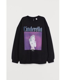 H&M | H&M - プリントスウェットシャツ - ブラック(スウェット)