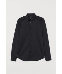 H&M | H&M - スリムフィット ストレッチシャツ - ブラック(シャツ/ブラウス)