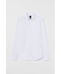 H&M - スリムフィット ストレッチシャツ - ホワイト
