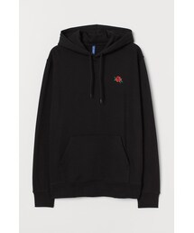 H&M | H&M - デザインスウェットパーカ - ブラック(パーカー)