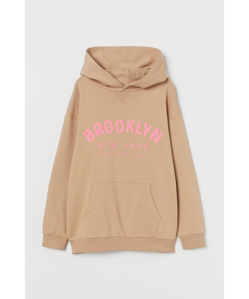 H M エイチ アンド エム の H M オーバーサイズスウェットパーカ ベージュ スウェット Wear