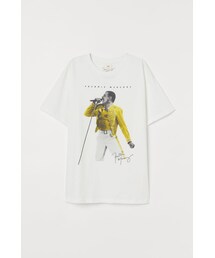 H&M - プリントオーバーサイズTシャツ - ホワイト