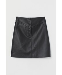 H&M | H&M - フェイクレザースカート - ブラック(スカート)
