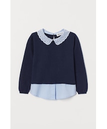 H&M | H&M - 襟付きセーター - ブルー(カーディガン/ボレロ)