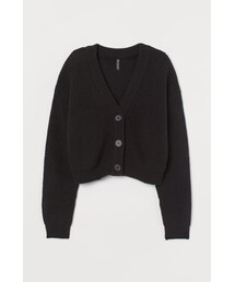 H&M | H&M - クロップドカーディガン - ブラック(カーディガン/ボレロ)