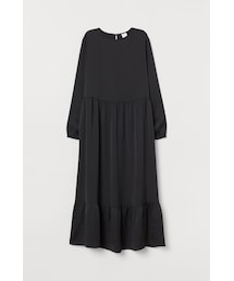 H&M | H&M - クレープワンピース - ブラック(ワンピース)