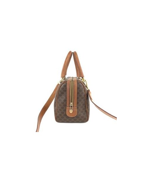 セリーヌ　ハンドバッグ　ミニ　マカダム　2way ショルダーバッグ CELINE セリーヌ マカダム ショルダーバッグ ブラック PVCレザー