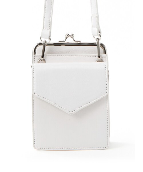 GRL（グレイル）の「がま口ミニショルダーバッグ（ショルダーバッグ・レディース・シルバー/ブラック/オフホワイト・F）」の2枚目の写真