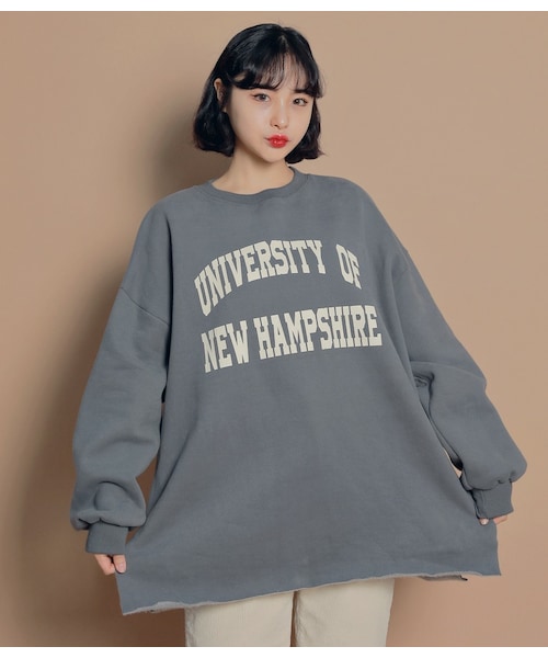 HOTPING（ホッピン）の「カットオフレタリング裏起スウェット（スウェット・レディース・Green/Grey/Beige・フリーサイズ）」の2枚目の写真