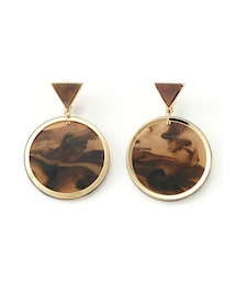 GRL | マーブルXゴールドサークルフープイヤリング(イヤリング)