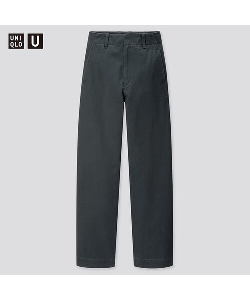 UNIQLO（ユニクロ）の「ワイドフィットカーブパンツ（丈長め78cm）（その他パンツ・レディース・LIGHT GREEN 50/BROWN 34/BLUE 68/OFF WHITE 01・73/67/58/55/61/76/64/79/70）」の4枚目の写真