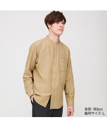 UNIQLO | ソフトツイルスタンドカラーシャツ（長袖）(シャツ/ブラウス)