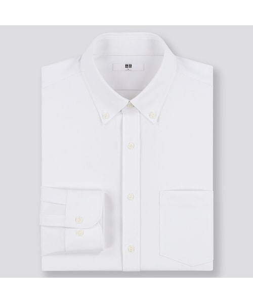 UNIQLO（ユニクロ）の「ファインクロスコンフォートシャツ（ボタンダウン・長袖）（シャツ/ブラウス・メンズ・NAVY 69/BLUE 64/WHITE 00・S/M/XL/L/XS/3XL/XXL/4XL）」の2枚目の写真