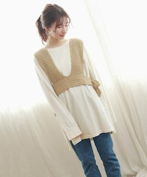 Crisp | ロングチュニックTシャツ[c1s2645](Tシャツ/カットソー)