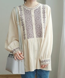 Crisp | フォークシーフラワークロスチュニック[c1k2601](シャツ/ブラウス)