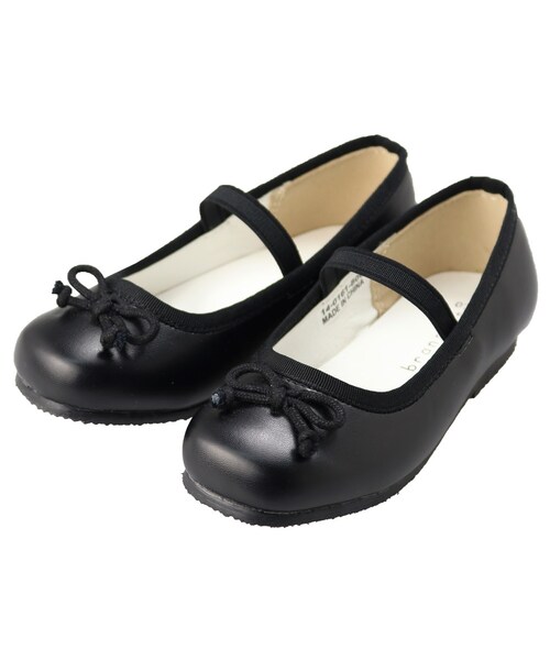 BRANSHES(ブランシェス)の「合皮バレーシューズ(バレエシューズ・キッズ・ブラック/シルバー・15cm~19cm)」の1枚目の写真