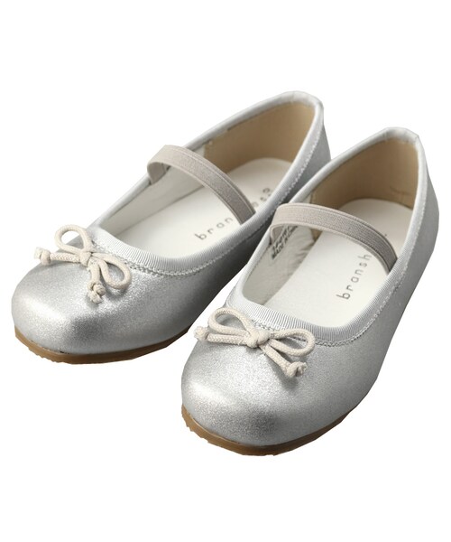 BRANSHES(ブランシェス)の「合皮バレーシューズ(バレエシューズ・キッズ・ブラック/シルバー・15cm~19cm)」の2枚目の写真