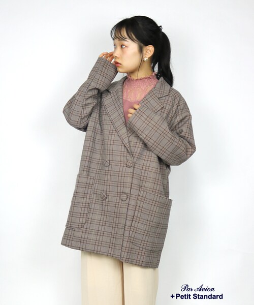 paravion（パラビオン）の「Wボタンジャケット（ジャケット/アウター・レディース・グレー/ブラウン・ONE）」の7枚目の写真