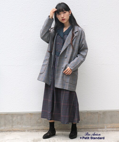 paravion（パラビオン）の「Wボタンジャケット（ジャケット/アウター・レディース・グレー/ブラウン・ONE）」の2枚目の写真