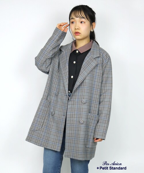 paravion（パラビオン）の「Wボタンジャケット（ジャケット/アウター・レディース・グレー/ブラウン・ONE）」の4枚目の写真