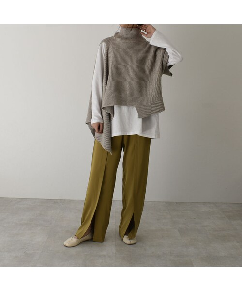 Lavish Gate（ラヴィッシュゲート）の「bottoms-02049　ウエストボタンデザイン　センタースリット パンツ　マスタード（その他パンツ・レディース・その他）」の8枚目の写真