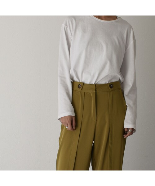 Lavish Gate（ラヴィッシュゲート）の「bottoms-02049　ウエストボタンデザイン　センタースリット パンツ　マスタード（その他パンツ・レディース・その他）」の7枚目の写真