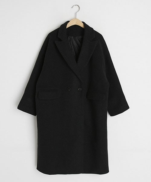 DHOLIC（ディーホリック）の「ウール混ダブルロングコート（ダウンジャケット/コート・レディース・ホワイト/ブルー/ブラウン/ブラック・FREE）」の2枚目の写真