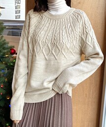 DHOLIC | ハーフケーブルニット(ニット/セーター)