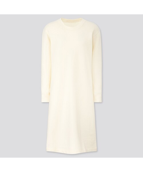 UNIQLO（ユニクロ）の「ウルトラストレッチラウンジワンピース（長袖）（ルームウェア/パジャマ・レディース・PINK 11/NAVY 69/LIGHT GREEN 50/OFF WHITE 01・S/3XL/XXL/M/L/XL/XS）」の2枚目の写真
