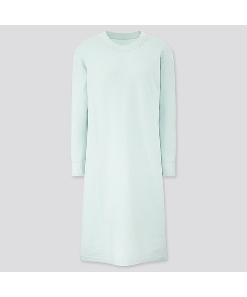 UNIQLO（ユニクロ）の「ウルトラストレッチラウンジワンピース（長袖）（ルームウェア/パジャマ・レディース・PINK 11/NAVY 69/LIGHT GREEN 50/OFF WHITE 01・S/3XL/XXL/M/L/XL/XS）」の3枚目の写真