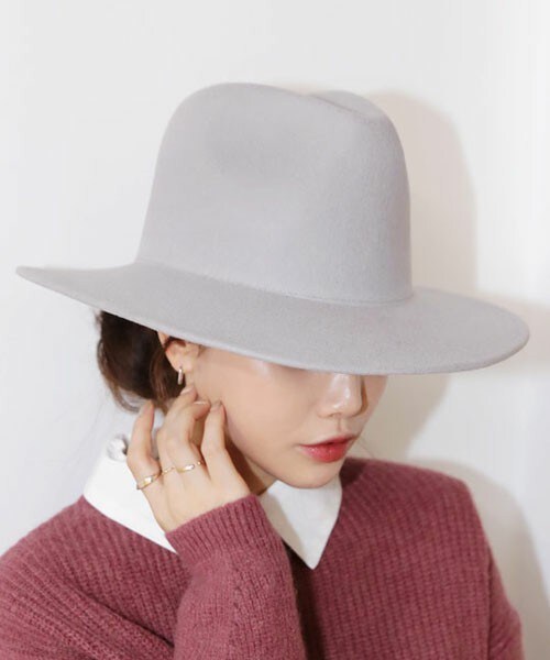 DHOLIC(ディーホリック)の「ウールフェドラハット(ハット・レディース・ブラック/グレー/ベージュ・FREE)」の2枚目の写真