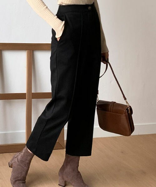 DHOLIC（ディーホリック）の「センターレスパンツ（その他パンツ・レディース・ベージュ/ブラック・FREE）」の2枚目の写真