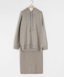 DHOLIC | ウール混ニットフーディ&スカートSET(ニット/セーター)