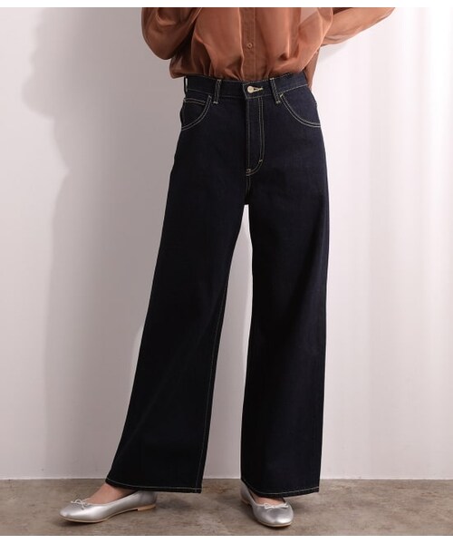 VIS（ビス）の「【Lee×ViS】ワイドデニムパンツ（パンツ・レディース・ネイビー系/ブルー系/ベージュ系・L/S/M）」の2枚目の写真