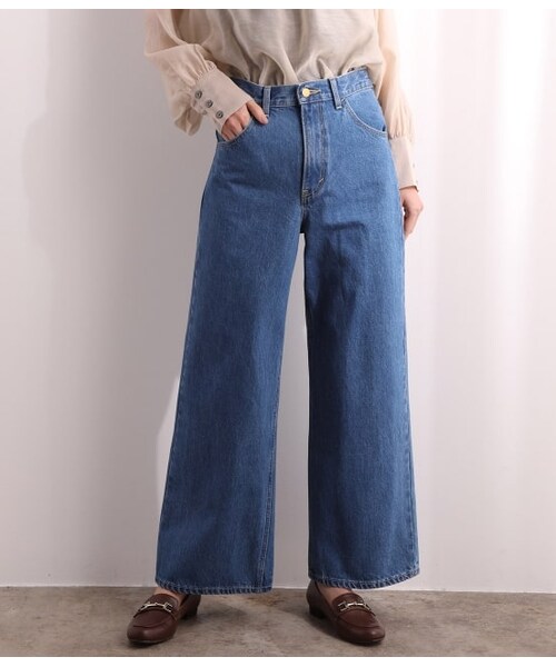 VIS（ビス）の「【Lee×ViS】ワイドデニムパンツ（パンツ・レディース・ネイビー系/ブルー系/ベージュ系・L/S/M）」の3枚目の写真