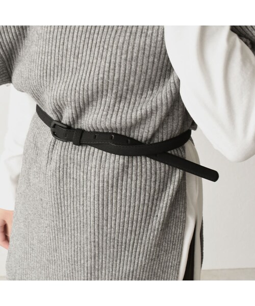 Lavish Gate(ラヴィッシュゲート)の「mb-belt-02034 エコスエード 細ベルト ブラック ブラウン(ベルト・レディース・その他)」の5枚目の写真
