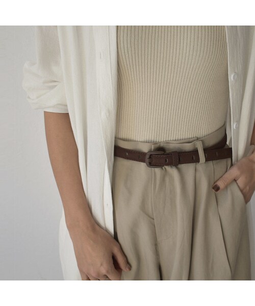 Lavish Gate(ラヴィッシュゲート)の「mb-belt-02034 エコスエード 細ベルト ブラック ブラウン(ベルト・レディース・その他)」の3枚目の写真