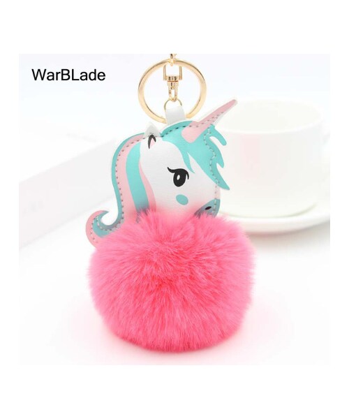 no brand（ノーブランド）の「ユニコーン キーホルダー うさぎの毛皮 ポンポン キーリング付き バッグチャーム ぬいぐるみ ふわふわ 柔らかい素材 鍵 動物 レディース 4色から選択可能★（その他・メンズ・その他）」の3枚目の写真