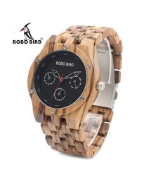 BOBO BIRD　木製腕時計高級ゼブラウッドバンドクォーツ時計