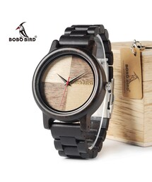 BOBO BIRD　ウッド腕時計クォーツ腕時計四葉のユニークなアンティークデザイン木材クォーツ腕時計