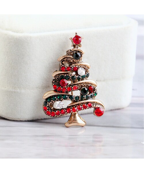 no brand（ノーブランド）の「クリスマス2019 聖夜のクリスマスツリー型ブローチ ドレスコートジュエリー 安全ピン ギフトにも