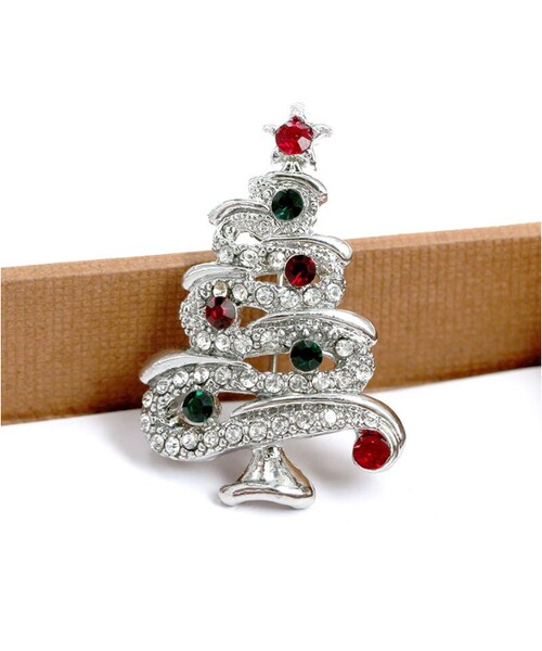 no brand（ノーブランド）の「クリスマス2019 聖夜のクリスマスツリー型ブローチ ドレスコートジュエリー 安全ピン ギフトにも