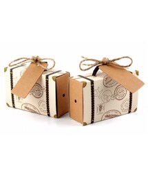 クリスマス2019 クリスマス旅行鞄型ミニギフトバッグ 5*7.8*3cm 10個セット キャリーケース型ボックス スーツケース型プレゼントボックス ギフトバッグ