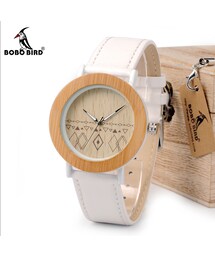 BOBO BIRD　女性天然木時計本革ストラップレディース腕時計