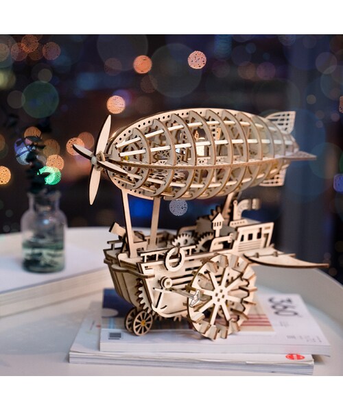 no brand(ノーブランド)の「ROBOTIME 飛行船 騎空挺 木製プラモデル 乗り物 接着剤不要 3Dパズル Diy飛行船 知育玩具 大人新趣味 ギフト クリスマスプレゼント(おもちゃ・その他)」の4枚目の写真