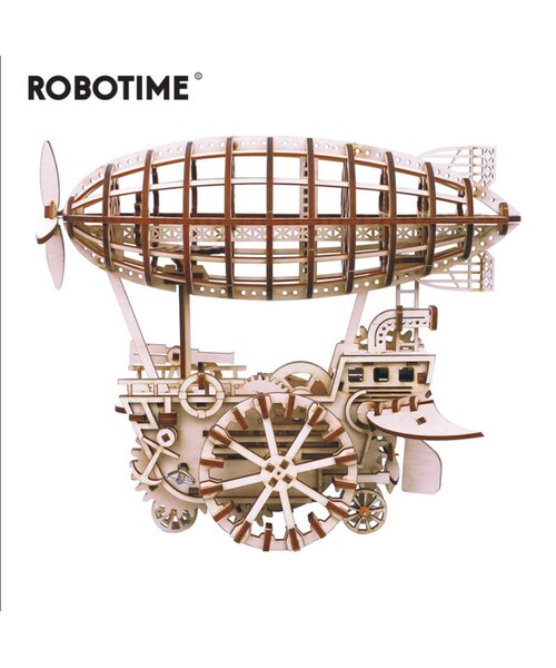 no brand(ノーブランド)の「ROBOTIME 飛行船 騎空挺 木製プラモデル 乗り物 接着剤不要 3Dパズル Diy飛行船 知育玩具 大人新趣味 ギフト クリスマスプレゼント(おもちゃ・その他)」の1枚目の写真