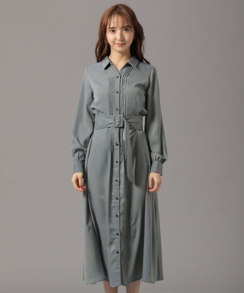 Andemiu（アンデミュウ）の「ピンタックシャツワンピース（ワンピース/ドレス・ベージュ/ライトグリーン/ブルー）」の12枚目の写真