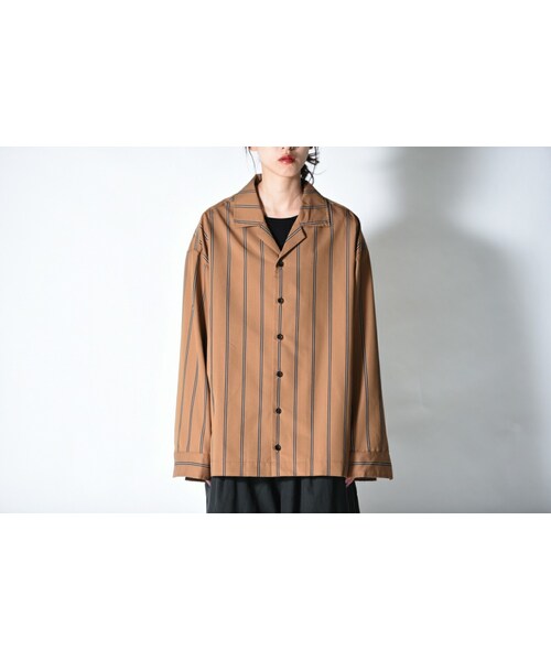 VOAAOV（ヴォアーブ）の「VOAAOV ストライプボックスシャツブルゾン（シャツ/ブラウス・レディース・ブルー/ホワイト/ブラウン・1）」の3枚目の写真